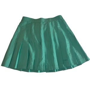 Kaelin Vintage Pleated Mini Skirt Green Womens Size 8 Made in USA Tennis Preppy